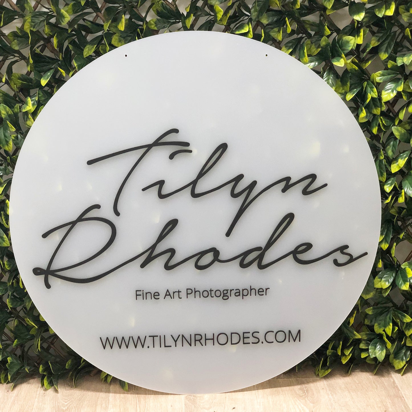 Custom 3D acrylic/timber round business sign