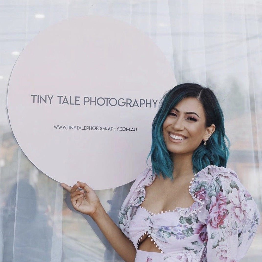 Custom printed round business sign