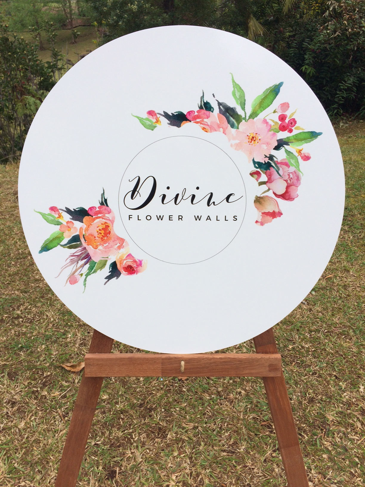 Custom printed round business sign