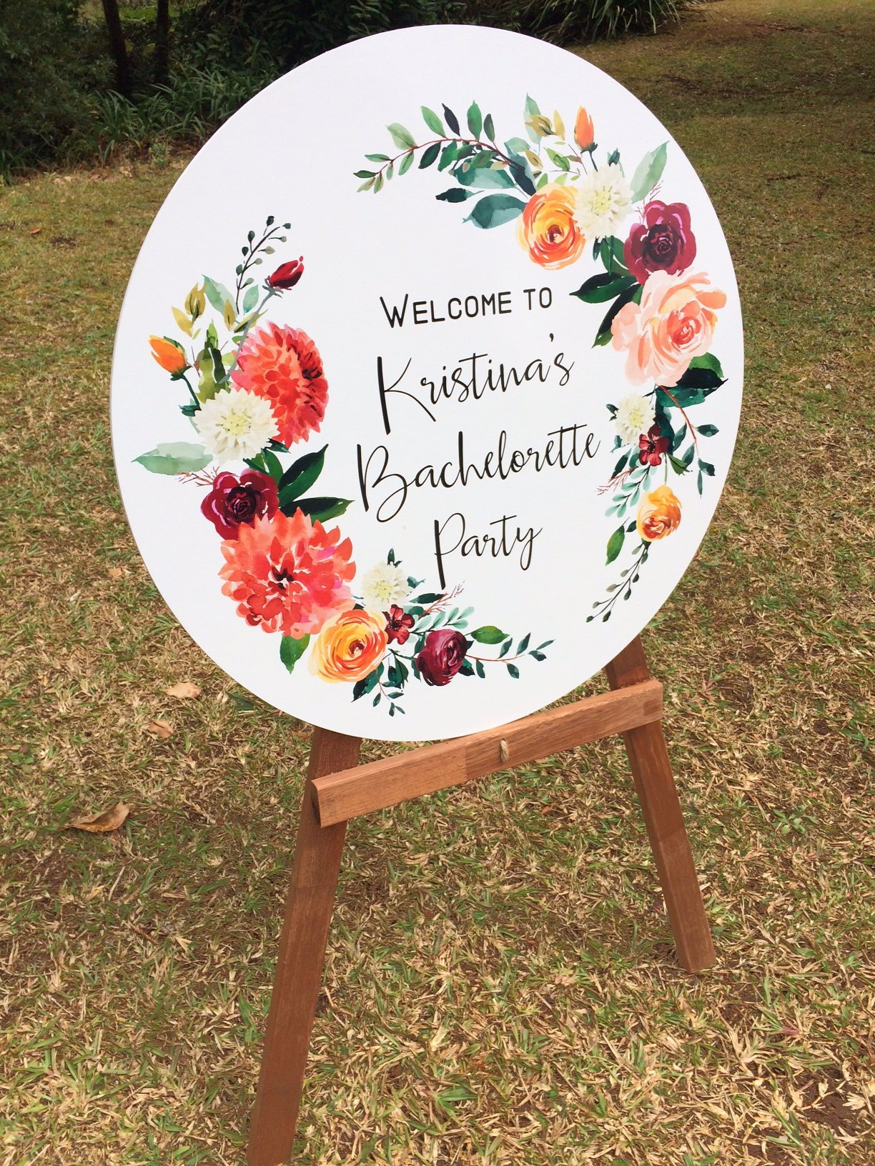 Custom printed round business sign