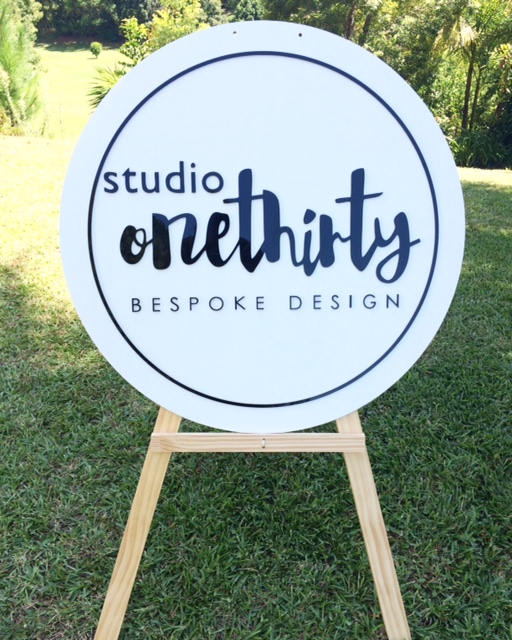 Custom 3D acrylic/timber round business sign